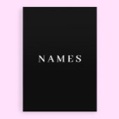 Eenvoudig zwart, aangepaste Jouw naam toevoegen Feestdagenkaart