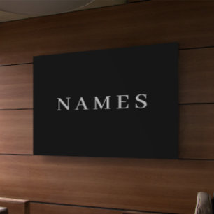 Eenvoudig zwart, aangepaste Jouw naam toevoegen Spandoek