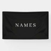 Eenvoudig zwart, aangepaste Jouw naam toevoegen Spandoek (Horizontaal)