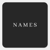 Eenvoudig zwart, aangepaste Jouw naam toevoegen Vierkante Sticker (Voorkant)