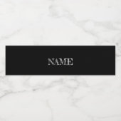 Eenvoudig zwart aangepaste naam elegante waterfles etiket (Enkel label)