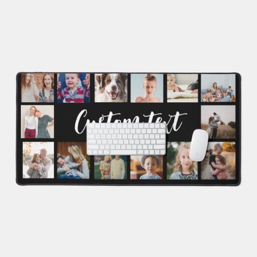 Eenvoudig zwart aangepaste tekst fotocollage fotor bureaumat (Keyboard & Muis)