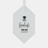 Eenvoudig zwart Afstuderen Afstuderen Glas Ornament (Voorkant Rechts)