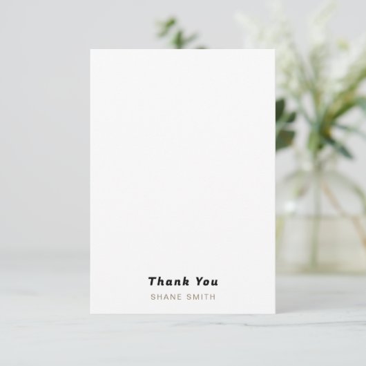 Eenvoudig zwart Afstuderen gepersonaliseerd dank u Bedankkaart (Staand voorkant)