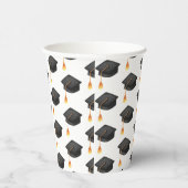Eenvoudig zwart Afstuderen Pet patroon Papieren Bekers (Rechts)