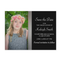 Eenvoudig zwart Afstuderen Sla de datum op