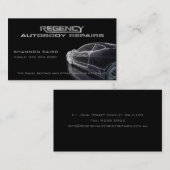 Eenvoudig zwart auto model Visitekaartje (Voorkant / Achterkant)