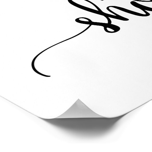 Eenvoudig zwart Baby shower - Welkom Poster (Hoek)