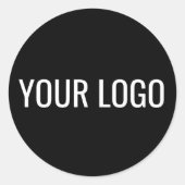 Eenvoudig zwart bedrijf, uw Logo hier Ronde Sticker (Voorkant)