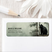 Eenvoudig zwart Beer rustiek bos bosadres Etiket (Insitu)