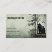 Eenvoudig zwart Beer rustiek bos Visitekaartje (Voorkant)