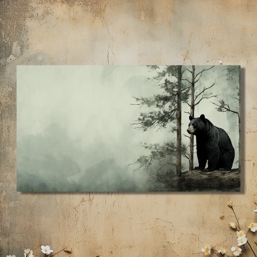 Eenvoudig zwart Beer rustiek bos Visitekaartje