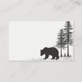 Eenvoudig zwart Beer rustiek bos Visitekaartje (Achterkant)