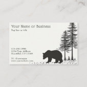 Eenvoudig zwart Beer rustiek bos Visitekaartje (Voorkant)