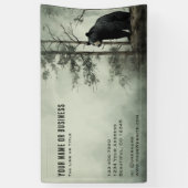 Eenvoudig zwart Beer rustieke bos boszaken Spandoek (Verticaal)