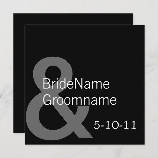 Eenvoudig zwart bespaart de datum waarop het wordt save the date (Voorkant / Achterkant)