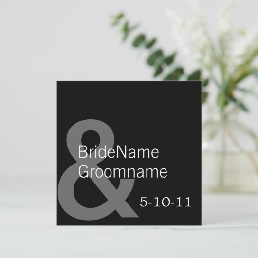 Eenvoudig zwart bespaart de datum waarop het wordt save the date (Staand voorkant)