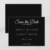 Eenvoudig zwart bespaart de datumbudgetweddenschap (Voorkant / Achterkant)