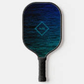 Eenvoudig, zwart-blauw, Blauwgroen, ruisbaar Pickleball Paddle (Voorkant)