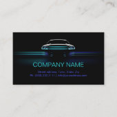 Eenvoudig Zwart Blauw Gradiënt Lijn Auto Visitekaa Visitekaartje (Voorkant)