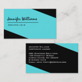 Eenvoudig zwart-blauw minimalistisch Visitekaartje (Voorkant / Achterkant)