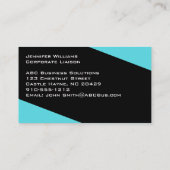 Eenvoudig zwart-blauw minimalistisch Visitekaartje (Achterkant)