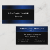 Eenvoudig zwart/blauw Visitekaartje (Voorkant / Achterkant)