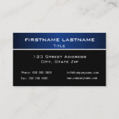 Eenvoudig zwart/blauw Visitekaartje (Achterkant)