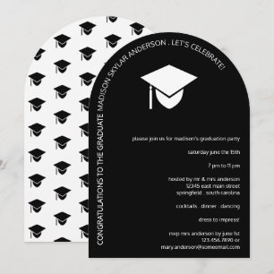 Eenvoudig Zwart Boog Pet N Tassel Afstudeerfeest Kaart