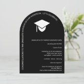 Eenvoudig Zwart Boog Pet N Tassel Afstudeerfeest Kaart (Staand voorkant)