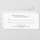 Eenvoudig zwart cadeaubon (Achterkant)