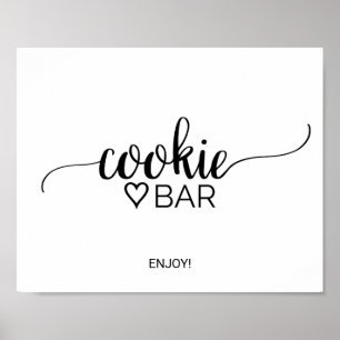 Eenvoudig Zwart Calligraphy Koek Bar Bord Poster