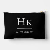 Eenvoudig zwart chic elegant monogram etui (Achterkant)