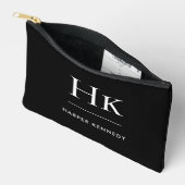 Eenvoudig zwart chic elegant monogram etui (Open)