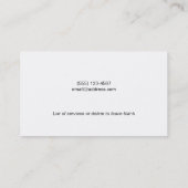 Eenvoudig zwart crüt-alkbord visitekaartje (Achterkant)