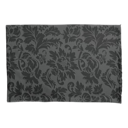 Eenvoudig zwart damast patroon kussensloop (Voorkant)