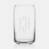 Eenvoudig zwart drieletterig monogram blikvorm glas (Achterkant)