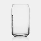 Eenvoudig zwart drieletterig monogram blikvorm glas (Links)