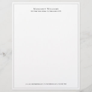 Eenvoudig zwart dubbel grensadres Letterhoofd Briefhoofd