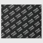 Eenvoudig zwart-elegant aangepast logo cadeaupapier (Vlak)