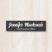 Eenvoudig zwart Elegant Kantoor deurteken Deurbordje (Voorkant)