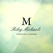 Eenvoudig zwart Elegant Monogram Naam Titel Raamsticker (Vel 3)