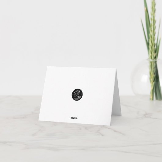 Eenvoudig zwart Elegant Script Calligrafie Logo Bedankkaart (Achterkant)