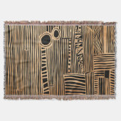 Eenvoudig zwart en beige Japandi Deken (Voorkant)