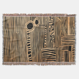 Eenvoudig zwart en beige Japandi Deken