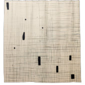 Eenvoudig zwart en beige Japandi Douchegordijn (Voorkant)