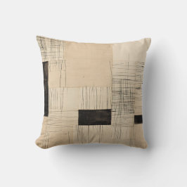 Eenvoudig zwart en beige Japandi Kussen