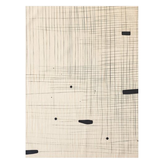 Eenvoudig zwart en beige Japandi Tafelkleed (Voorkant)