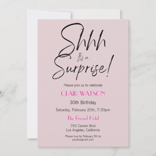 Eenvoudig zwart en beige verrassingsverjaardagsfee kaart (Voorkant)