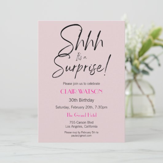 Eenvoudig zwart en beige verrassingsverjaardagsfee kaart (Staand voorkant)